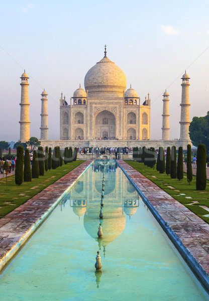 Taj Mahal sunrise lumière ciel eau amour [[stock_photo]] © meinzahn