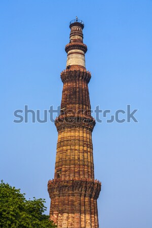 Turn cărămidă minaret lume Delhi India Imagine de stoc © meinzahn