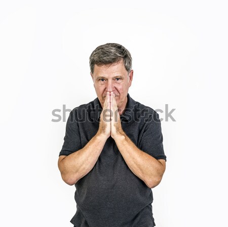 Man having problems, Isolated over white background Stock photo © meinzahn