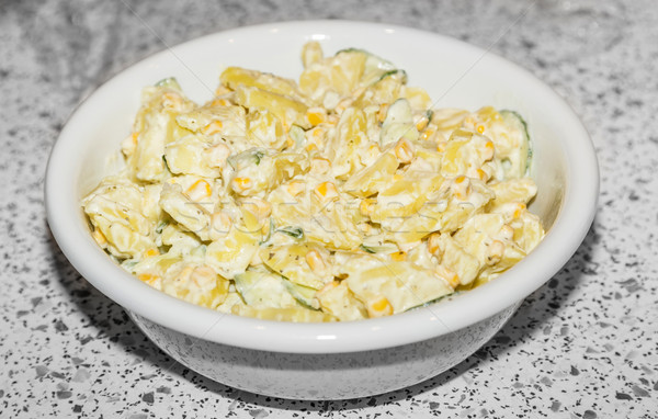ポテトサラダ 孤立した 白 新鮮な 食べ 黄色 ストックフォト © meinzahn