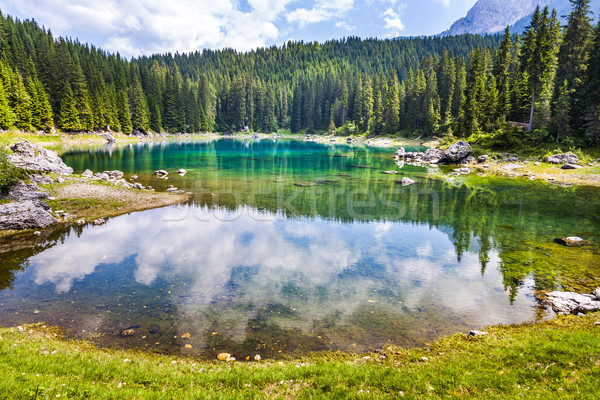 Karersee lake at Dolomites in Latemar Stock photo © meinzahn