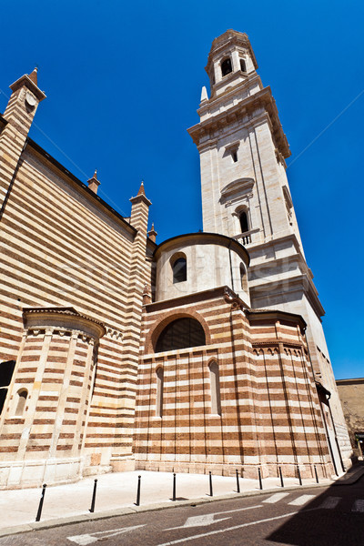 Homlokzat katolikus középkor katedrális Verona város Stock fotó © meinzahn