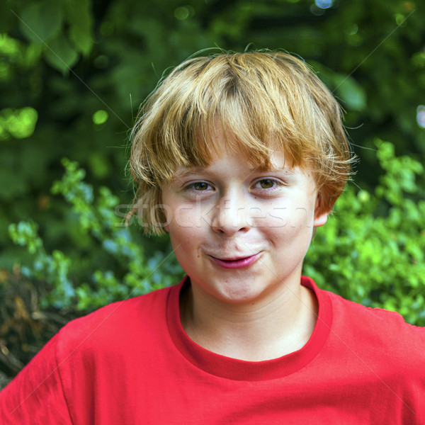 Lächelnd glücklich grüne Augen Kinder Augen Stock foto © meinzahn