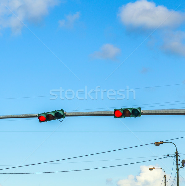 Forgalom szabályozás Amerika közlekedési lámpa autó felhők Stock fotó © meinzahn