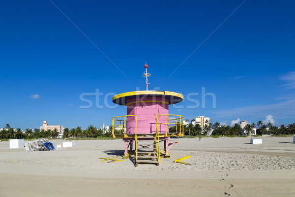 Badmeester cabine lege strand Miami Florida Stockfoto © meinzahn