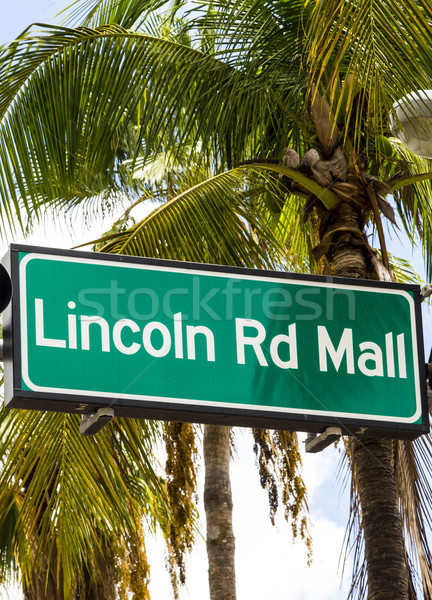 Lincoln Road Mall street sign located in Miami Beach Stock photo © meinzahn