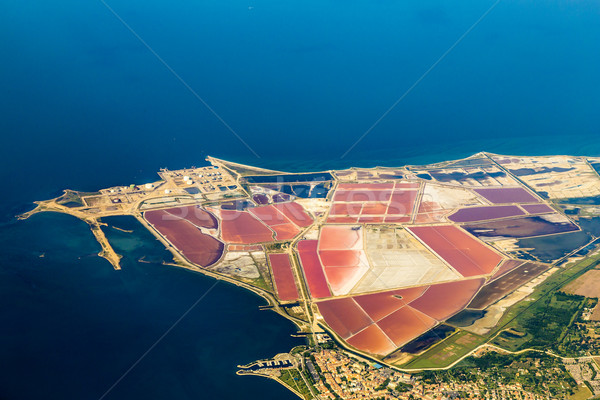 aerial of Salines in France with oil tanks  Stock photo © meinzahn