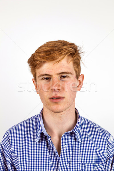 portrait of handsome teenager with red hair Stock photo © meinzahn