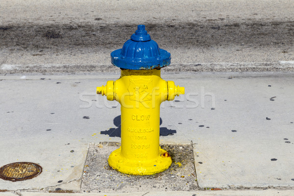 yellow Fire Hydrant at the sidewalk Stock photo © meinzahn