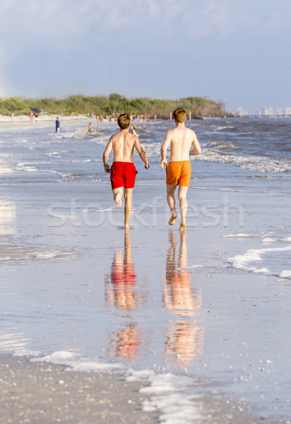 Adolescente jogging spiaggia bella corpo bellezza Foto d'archivio © meinzahn