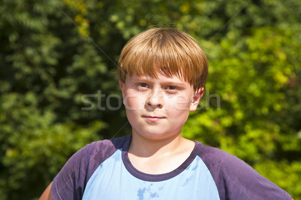 Fiú izzadás arc sport külső szemek Stock fotó © meinzahn