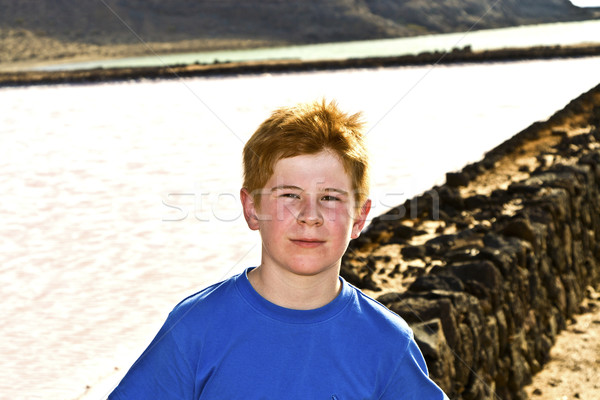 young boy in the salinas de Janubio  Stock photo © meinzahn