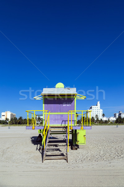 救生員 機艙 空的 海灘 邁阿密 佛羅里達 商業照片 © meinzahn