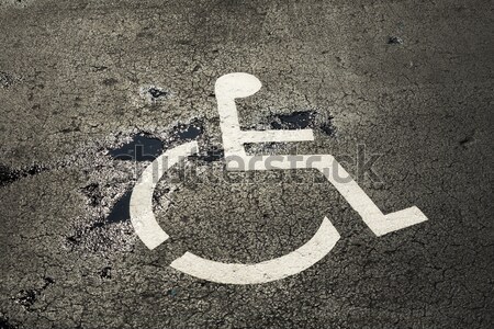 Disabled parking permit sign on the street  Stock photo © meinzahn
