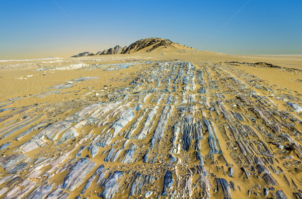 Stein Wüste Jemen blauer Himmel Himmel Landschaft Stock foto © meinzahn