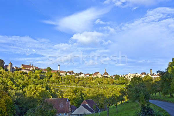 Rothenburg ob der Tauber, old famous city from medieval times se Stock photo © meinzahn