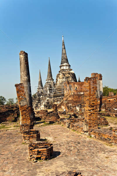 famous temple area Wat Phra Si Sanphet  Stock photo © meinzahn