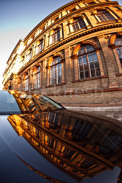 Múzeum művészetek Bécs épület naplemente narancs Stock fotó © meinzahn