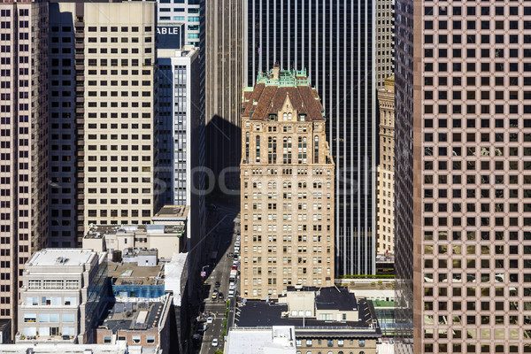 Felhőkarcolók belváros San Francisco késő délután út Stock fotó © meinzahn