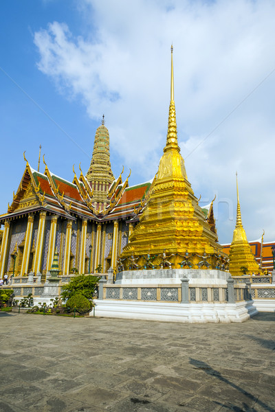famous temple Phra Sri Ratana Chedi covered with foil gold  Stock photo © meinzahn