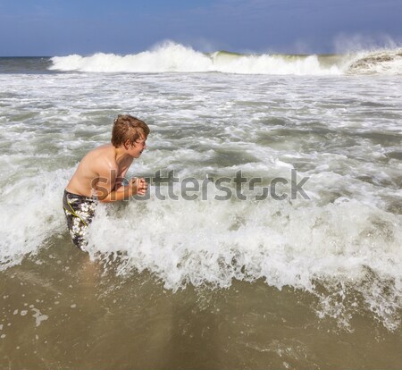 Nino diversión surf olas verano océano Foto stock © meinzahn