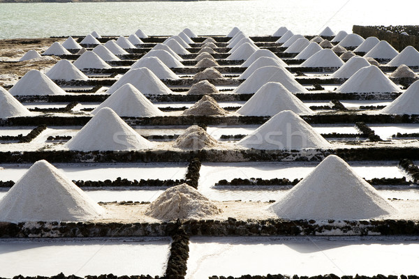 Salt piles on a saline exploration Stock photo © meinzahn