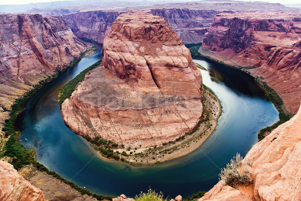 Patkó kanyar oldal Arizona híres folyó Stock fotó © meinzahn