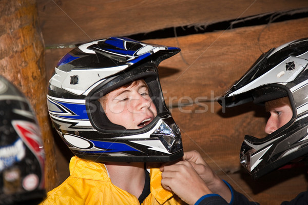 Stock foto: Junge · fahren · Gesicht · schmutzigen · Sport