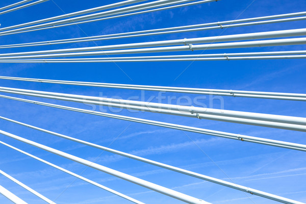 шаблон стали проводов моста Blue Sky небе Сток-фото © meinzahn
