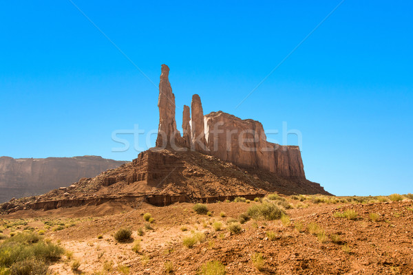 the three sisters in Monument Valley tribe park Stock photo © meinzahn