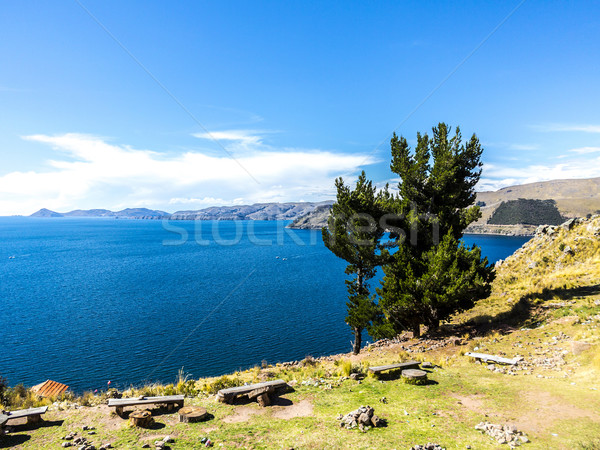 scenic point  at lake Titicaca Stock photo © meinzahn