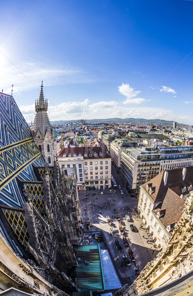Aerial View Of Vienna City Skyline Stock photo © meinzahn