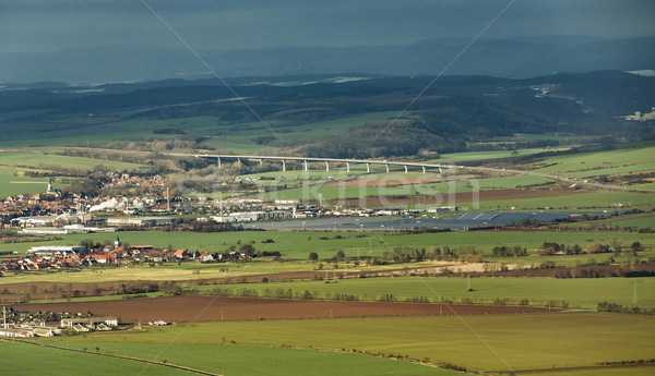Vidéki táj föld modern új autópálya kilátás Stock fotó © meinzahn