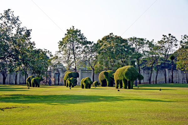 bushes cut to animal figures in the park of Bang Pa-In  Stock photo © meinzahn