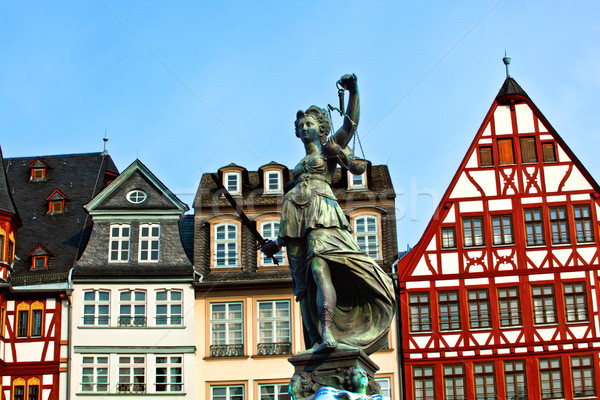 Heykel bayan adalet Frankfurt iş Stok fotoğraf © meinzahn