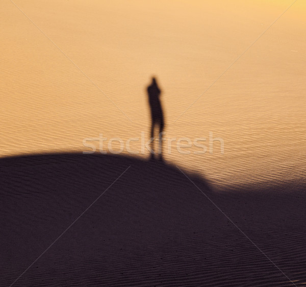 Stock foto: Schatten · Mann · Wüste · Hintergrund · orange · Raum