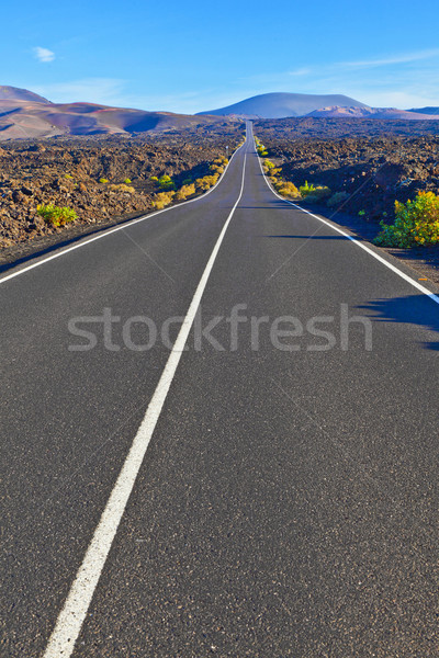 Road between rocks  in Timanfaya national Park Stock photo © meinzahn