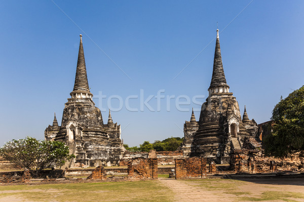 famous temple area Wat Phra Si Sanphet in the Royal Palace in Aj Stock photo © meinzahn