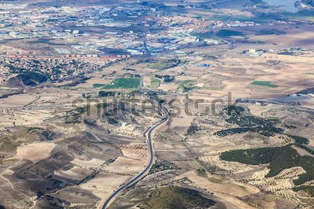 aerial of countryside and fields around madrid Stock photo © meinzahn