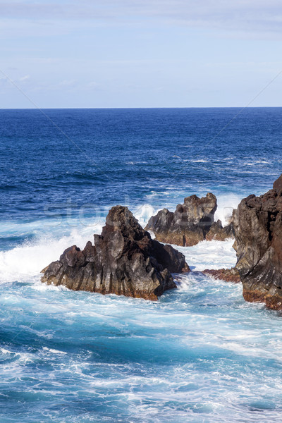rough  cliffs at the shore of Lanzarote   Stock photo © meinzahn