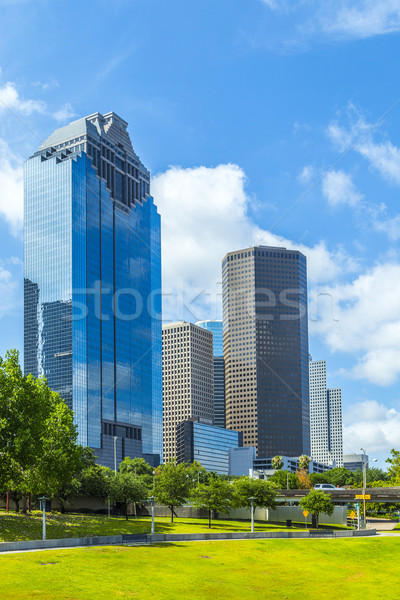 Panoramę Houston Texas dzień Błękitne niebo miasta Zdjęcia stock © meinzahn