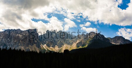 Stock photo: view over the Karer See to the mountain range Latemar