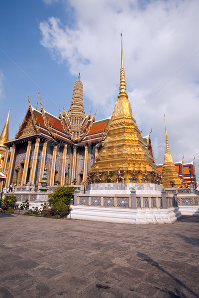 famous temple Phra Sri Ratana Chedi covered with foil gold in th Stock photo © meinzahn