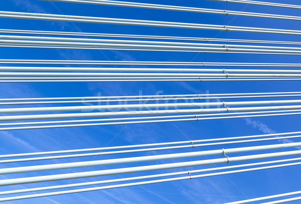 Padrão aço fios ponte blue sky céu Foto stock © meinzahn