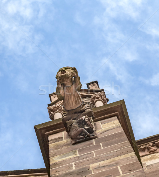 Piaskowiec grymas wody budynku Europie religii Zdjęcia stock © meinzahn