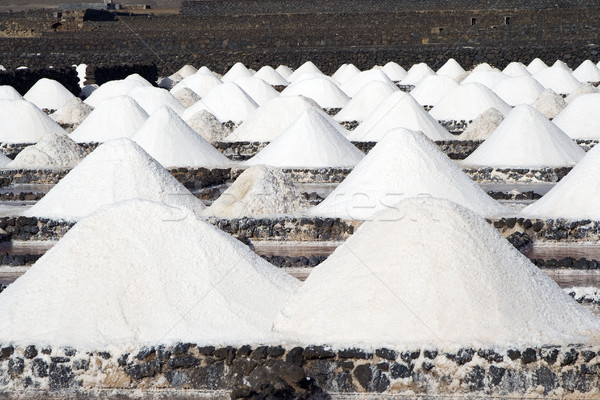 Salt piles on a saline exploration Stock photo © meinzahn