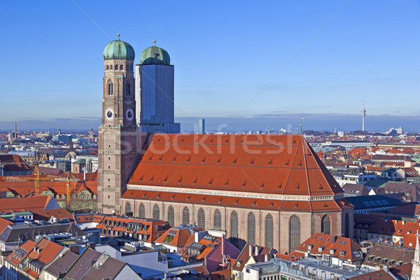 aerial of Munich in beautiful weather Stock photo © meinzahn