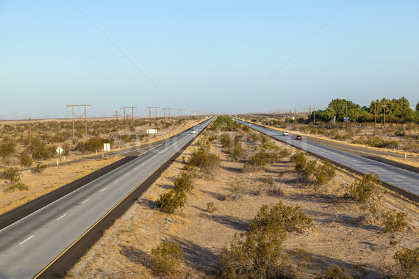 Interstate geen ochtend Arizona textuur landschap Stockfoto © meinzahn