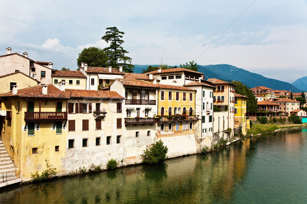 view over river Brenta in old village Basano del Grappa in Italy Stock photo © meinzahn