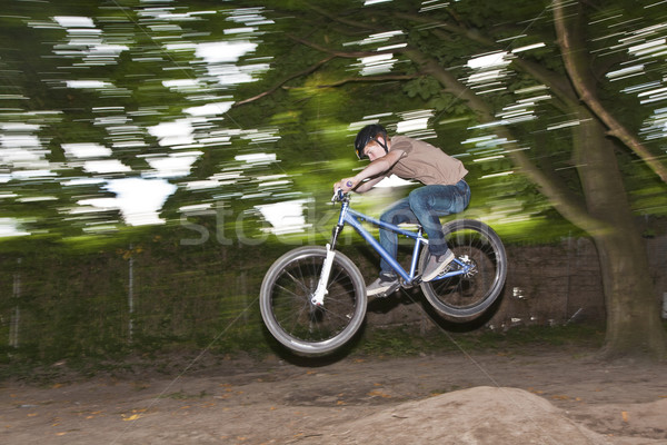 Bambino divertimento jumping bike rampa open Foto d'archivio © meinzahn